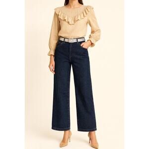 Lilly Pulitzer Palm Beach Jeans Size 10 - Dark Denim Pants-Missing top button